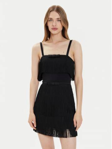 Elisabetta Franchi Коктейльна сукня AB-635-42E2 Чорний Regular Fit Elisabetta Franchi Коктейльна сукня AB-635-42E2 Чорний Regular Fit