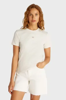 Женская белая футболка WOVEN LABEL Серый XS Calvin Klein Jeans J20J225243