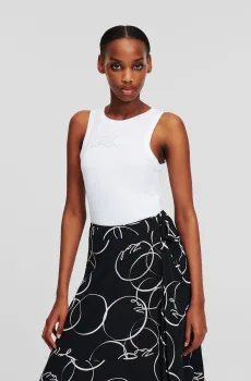 Женская белая майка Белый XS Karl Lagerfeld 245W1702