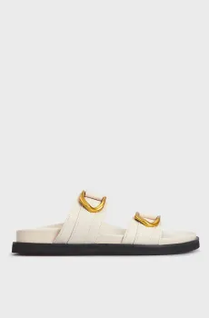 Женские белые кожаные слайдеры Leonna Белый 38 PRPY PRSLT5038W