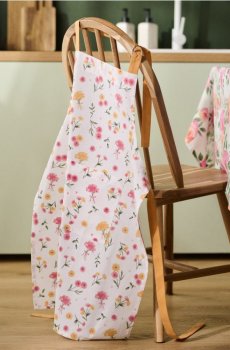 Фартух з квітами - пастельний рожевий