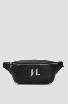 Мужская черная поясная сумка с узором Черный ONESIZE Karl Lagerfeld A1M30090;999