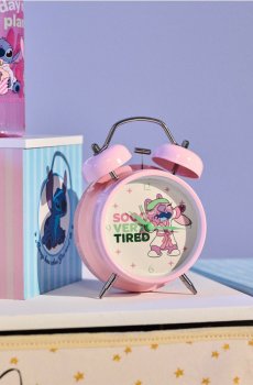 Годинник з будильником Stitch - рожевий