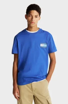 Мужская синяя футболка TJM REG RWB FLAG TEE EXT Синий S Tommy Jeans DM0DM21108