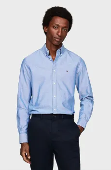 Мужская голубая рубашка с узором Голубой L Tommy Hilfiger MW0MW35769