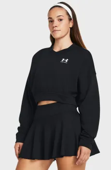 Женский черный свитшот UA Rival Terry OS Crop Crw Черный XS Under Armour 1382738-001