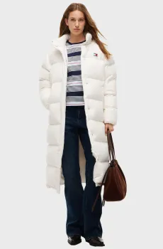 Женский белый пуховик TJW ALASKA LONG PUFFER EXT Белый S Tommy Jeans DW0DW18860