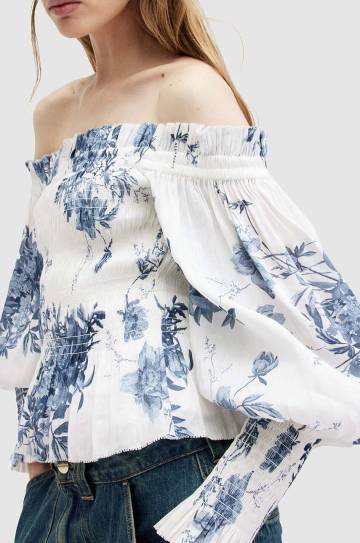 Кофта с примесью шелка AllSaints LARA DEKORAH TOP узор WM552Z Кофта с примесью шелка AllSaints LARA DEKORAH TOP узор WM552Z