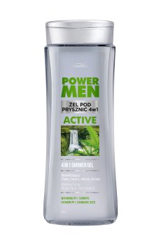 Уценка! Мужской гель для душа и шампунь 4 в 1 Joanna Power Men Active с каннабисом, 300 мл