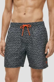 Мужские серые плавательные шорты с узором Серый XL Guess F6GT27.WG2A2;P9WN