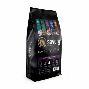 Сухой корм для стерилизованных кошек Savory Adult Cat Steril Fresh Lamb & Chicken со свежим мясом ягненка и курицы, 8 кг Сухой корм для стерилизованных кошек Savory Adult Cat Steril Fresh Lamb & Chicken со свежим мясом ягненка и курицы, 8 кг