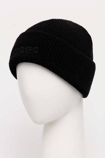 Шерстяная шапка Iceberg цвет чёрный из толстого трикотажа шерсть 30 437 079 Шерстяная шапка Iceberg цвет чёрный из толстого трикотажа шерсть 30 437 079