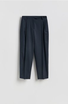 Reserved - Штани каро з додаванням вовни - темно-синій - 084JL-59X