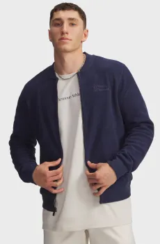 Мужской темно-синий бомбер UA Icon Rev Terry Vrsty Jkt Синий XXL Under Armour 6003938-403