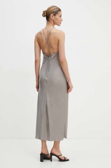Платье Samsoe Samsoe SANJA цвет серый maxi прямая F24200144 Платье Samsoe Samsoe SANJA цвет серый maxi прямая F24200144