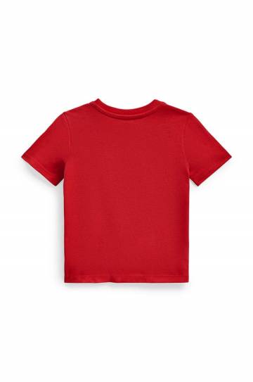 Детская хлопковая футболка Polo Ralph Lauren цвет красный однотонная 320832904036 Детская хлопковая футболка Polo Ralph Lauren цвет красный однотонная 320832904036