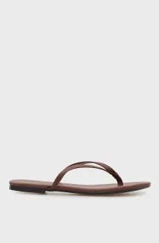 Женские коричневые кожаные вьетнамки Santorini Коричневый 40 PRPY PRSDS26223W