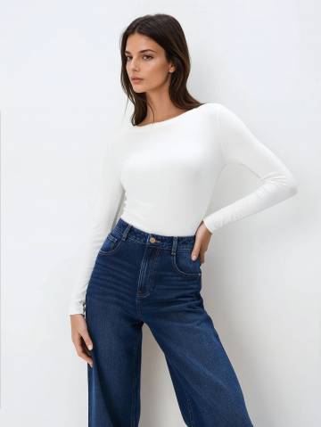 Mohito - Обтисла блузка - кремовий - XS