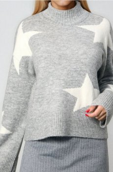 Джемпер з візерунком - сірий