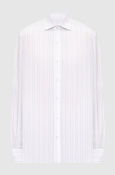 Белая рубашка из хлопка в полоску