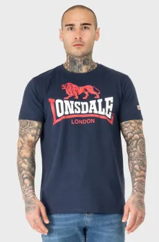 Мужская темно-синяя футболка LION TWO TONE Синий XXL Lonsdale 117656