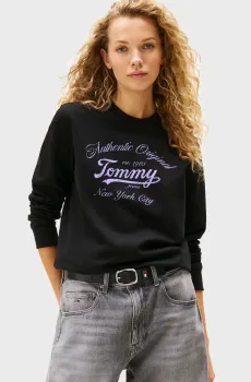Женский черный свитшот ESSENTIAL Черный S Tommy Jeans DW0DW20942