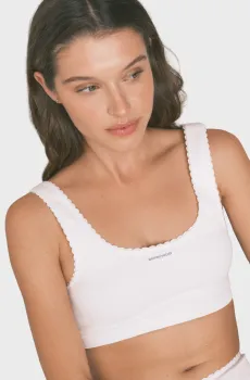 Женский белый топ Белый L womensecret 5103007