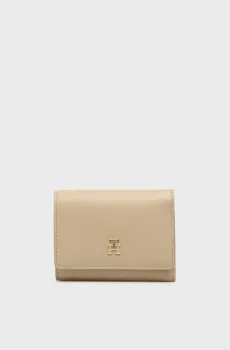 Женский бежевый кошелек ICON TRIFOLD Бежевый ONESIZE Tommy Hilfiger AW0AW17737