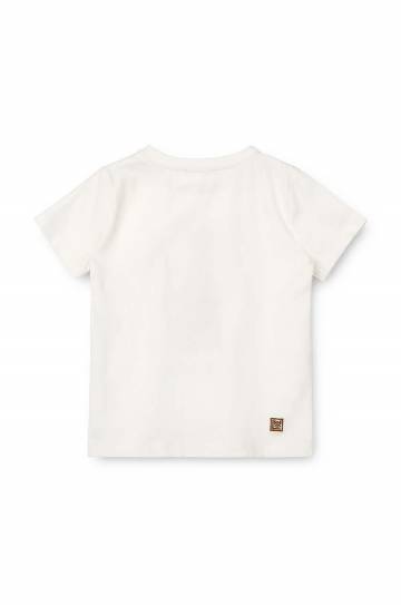 Детская хлопковая футболка Liewood Apia Baby Placement Shortsleeve T-shirt цвет бежевый с принтом Детская хлопковая футболка Liewood Apia Baby Placement Shortsleeve T-shirt цвет бежевый с принтом