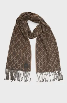 Женский коричневый шарф с узором JCQRD STOLE MW Коричневый ONESIZE Calvin Klein LV04F9024G