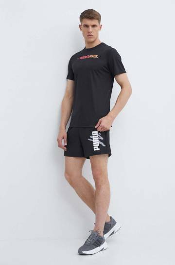 Футболка для бега Puma Run Favourite цвет чёрный с принтом 525003 Футболка для бега Puma Run Favourite цвет чёрный с принтом 525003