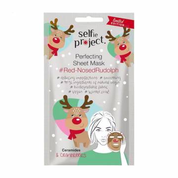 Тканевая маска для лица Selfie Project Perfecting Sheet Mask Red-Nosed Rudolph, 1 шт Тканевая маска для лица Selfie Project Perfecting Sheet Mask Red-Nosed Rudolph, 1 шт
