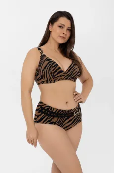 Женские коричневые трусики от купальника с узором Коричневый 44 MARC&ANDRE L2516-ZP-HWB