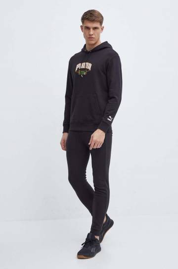 Хлопковая кофта Puma мужская цвет чёрный с капюшоном с принтом 624396 Хлопковая кофта Puma мужская цвет чёрный с капюшоном с принтом 624396