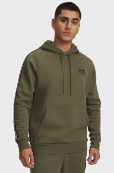 Мужское оливковое худи UA Icon Fleece HD Taping Оливковый XL Under Armour 1389356-391