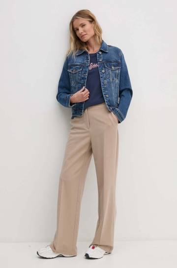 Хлопковая футболка Pepe Jeans ENARA женская цвет синий PL505879 Хлопковая футболка Pepe Jeans ENARA женская цвет синий PL505879