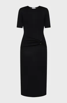 Женское черное платье JERSEY KNOT MIDI Черный S Calvin Klein K20K207316