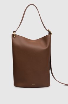 Кричная кожаная сумка бакет-бег