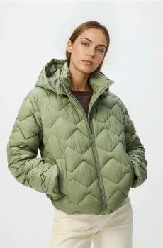 Reserved - Стьобана куртка з капюшоном - світло-оливковий - 530IA-81X