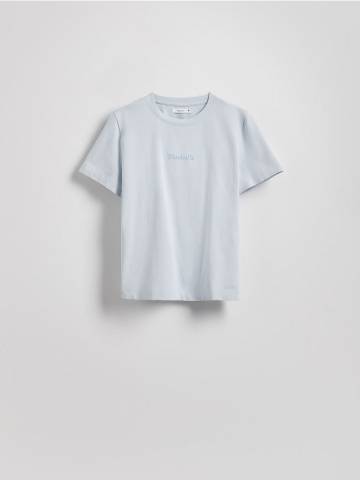 Reserved - Футболка з вишивкою - блідо-блакитний - 236DT-05X Reserved - Футболка з вишивкою - блідо-блакитний - 236DT-05X