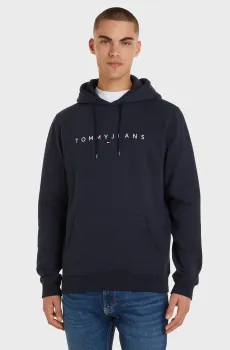 Мужское темно-синее худи TJM REG LINEAR LOGO Синий M Tommy Jeans DM0DM17985