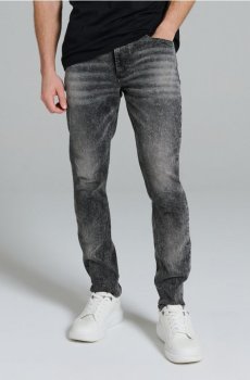 Джинси slim fit з ефектом прання - сірий