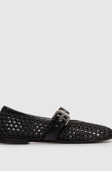 Черные плетеные балетки