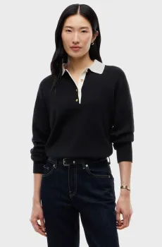 Женское черное поло FULL NEEDLE Черный XS Tommy Hilfiger WW0WW51374