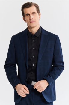 Reserved - Картатий блейзер slim fit - темно-синій - ZI522-59P