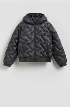Reserved - Стьобана куртка з капюшоном - темно-сірий - 422HR-90X