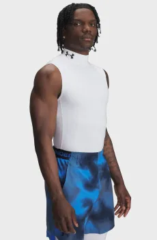 Мужская белая майка UA HG Armour Comp Mock SL Белый XL Under Armour 1361521-100