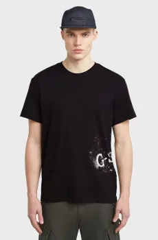 Мужская черная футболка Sprayed Черный XL G-Star RAW D26819,D976