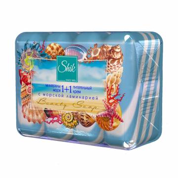 Твердое мыло Shik Beauty Soap 1+1 Минералы моря и питательный крем, с морской ламинарией, 4*90 г Твердое мыло Shik Beauty Soap 1+1 Минералы моря и питательный крем, с морской ламинарией, 4*90 г