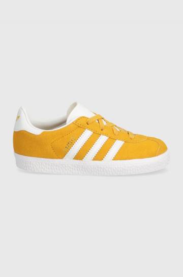 Детские замшевые кроссовки adidas Originals GAZELLE CF EL цвет жёлтый IH0361 Детские замшевые кроссовки adidas Originals GAZELLE CF EL цвет жёлтый IH0361